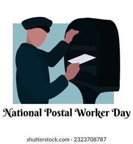 National Postal Worker Day, poster or banner design for holiday date vector illustration