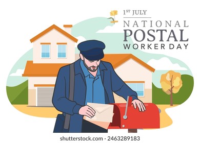 National postal workers day celebration flat poster.