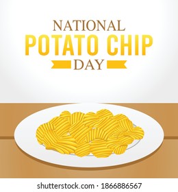 National Potato Chip Day Vector Illustration. Suitable For Greeting Card Poster And Banner.	