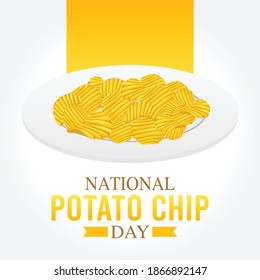 National Potato Chip Day Vector Illustration. Suitable For Greeting Card Poster And Banner.	