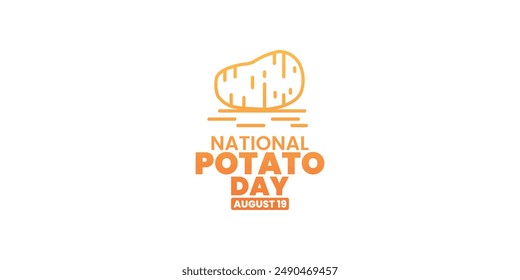 National Potato Day, August 19, suitable for social media post, stories, story, card greeting, banner, template design, print, event, website, vector illustration, with potato illustration.