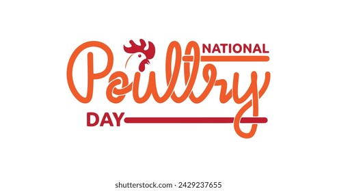National Poultry Day Handwritten text calligraphy. Great for a card, poster, banner cartoon hand-drawn style flat vector design illustrations. Concept of hand lettering vector illustration.