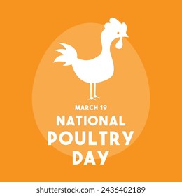 National Poultry Day. March 19. Flat design vector. Poster, banner, card, background. Eps 10.