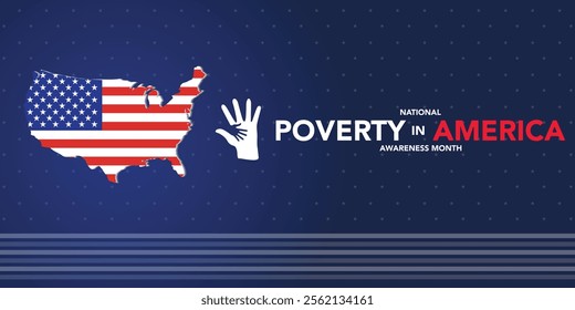 National Poverty in America awareness month is observed every year in January, it gives an opportunity to become more aware of those in need and the ways we can take action to combat poverty. Vector
