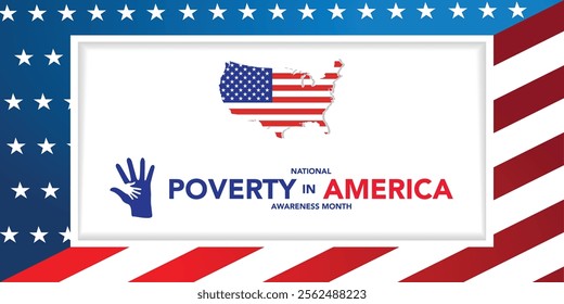 National Poverty in America awareness month is observed every year in January, it gives an opportunity to become more aware of those in need and the ways we can take action to combat poverty. Vector
