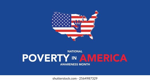 National Poverty in America awareness month is observed every year in January, it gives an opportunity to become more aware of those in need and the ways we can take action to combat poverty. Vector
