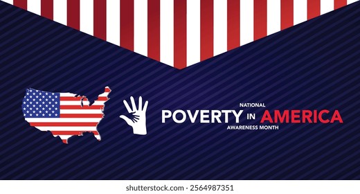 National Poverty in America awareness month is observed every year in January, it gives an opportunity to become more aware of those in need and the ways we can take action to combat poverty. Vector
