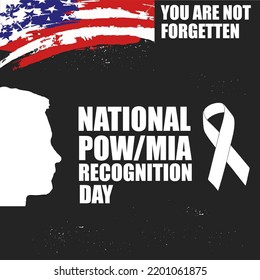 National POW MIA Recognition Day. Holiday concept. Template for background, banner, card, poster with text inscription. Vector illustration