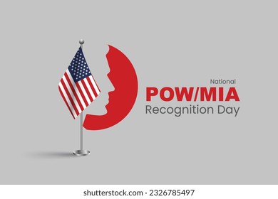 National POW MIA Recognition Day. Pow Mia Recognition Day September 15 Background Vector Illustration.