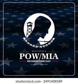 National POW MIA Recognition Day Background Vector Illustration