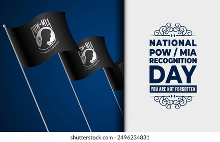 National POW MIA Recognition Day Background Vector Illustration