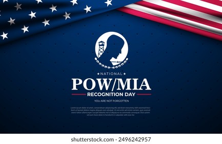 Día Nacional de Reconocimiento de POW MIA Ilustración vectorial de antecedentes