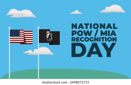 National POW MIA Recognition Day Background Vector Illustration