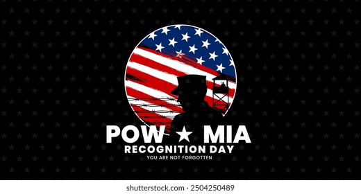 National POW MIA Recognition Day Background, military prisoners of war and those missing in action, Vector Illustration