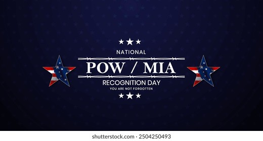 National POW MIA Recognition Day Background, military prisoners of war and those missing in action, Vector Illustration