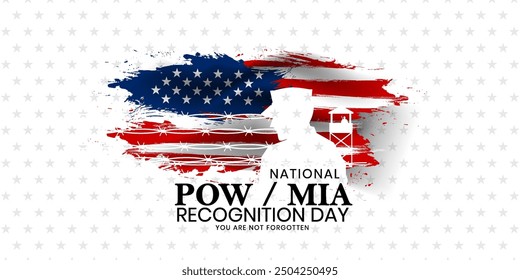 National POW MIA Recognition Day Background, military prisoners of war and those missing in action, Vector Illustration