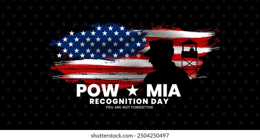 National POW MIA Recognition Day Background, military prisoners of war and those missing in action, Vector Illustration