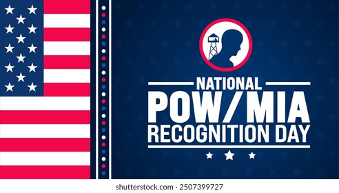 National POW MIA Recognition Day background or banner design template. Holiday concept. Template for background, banner, card, poster, placard, design template with unique shapes with standard color.