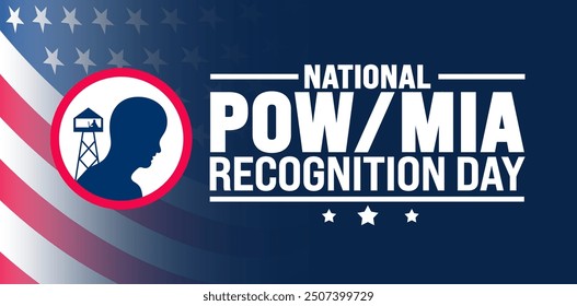 National POW MIA Recognition Day background or banner design template. Holiday concept. Template for background, banner, card, poster, placard, design template with unique shapes with standard color.