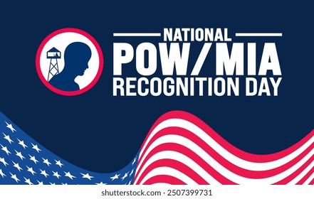 National POW MIA Recognition Day background or banner design template. Holiday concept. Template for background, banner, card, poster, placard, design template with unique shapes with standard color.