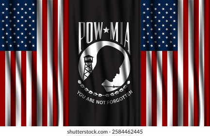 National POW MIA Recognition Day Design Background Illustration