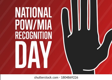 National POW/MIA Recognition Day. Holiday concept. Template for background, banner, card, poster with text inscription. Vector EPS10 illustration