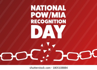 National POW/MIA Recognition Day. Holiday concept. Template for background, banner, card, poster with text inscription. Vector EPS10 illustration