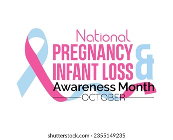 National Pregnancy and Infant Loss Awareness Month Commemorates Grief, Strength, and Support for Families Remembering. Precious Lives Vector Illustration Template.