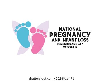 National Pregnancy and Infant Loss Remembrance Day. October 15. Flat design vector. White background. Eps 10