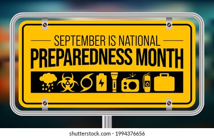 National Preparedness Month (NPM) Is Observed Every Year In September,  To Promote Family And Community Disaster Planning Now And Throughout The Year. Vector Illustration