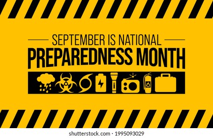 National Preparedness month (NPM) is observed every year in September,  to promote family and community disaster planning now and throughout the year. vector illustration