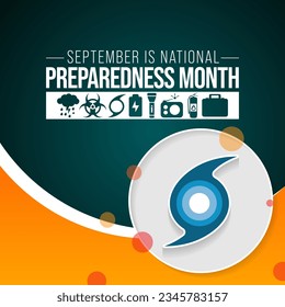 National Preparedness month (NPM) is observed each year in September to raise awareness about the importance of preparing for disasters and emergencies that could happen at any time. Vector art