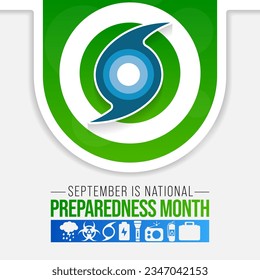 National Preparedness month (NPM) is observed each year in September to raise awareness about the importance of preparing for disasters and emergencies that could happen at any time. Vector art