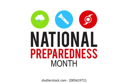 National preparedness month (NPM) vector banner, poster, card, background design. Observed on September each year.