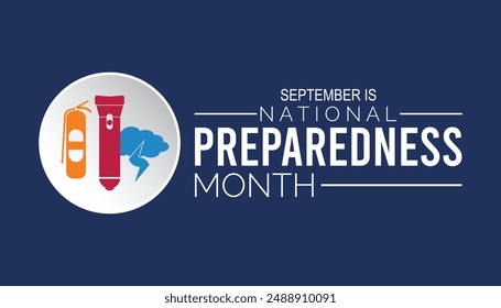 National Preparedness Month wird jedes Jahr im September beobachtet. Banner Design Vorlage Vektorillustration Hintergrund Design.