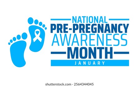 National Pre-Pregnancy Awareness Month background banner or poster design template. observed every year in January. Holiday concept. Use to any Template, card, poster, placard, template.