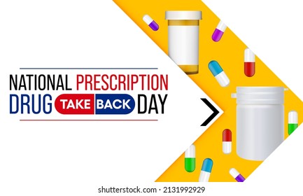 National Prescription Drug Take Back Day Is Observed Every Year In April, It Is A Safe, Convenient, And Responsible Way To Dispose Of Unused Or Expired Prescription Drugs. Vector Illustration