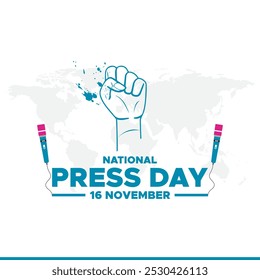 National Press Day vector, illustration. National Press Day concept  posters and banner design. National Press Day HELD ON 16 November. 