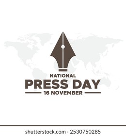 National Press Day vector, illustration. National Press Day concept  posters and banner design. National Press Day HELD ON 16 November. 