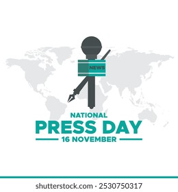 National Press Day vector, illustration. National Press Day concept  posters and banner design. National Press Day HELD ON 16 November. 