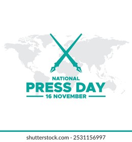 National Press Day vector, illustration. National Press Day concept  posters and banner design. National Press Day HELD ON 16 November. 