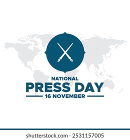 National Press Day vector, illustration. National Press Day concept  posters and banner design. National Press Day HELD ON 16 November. 