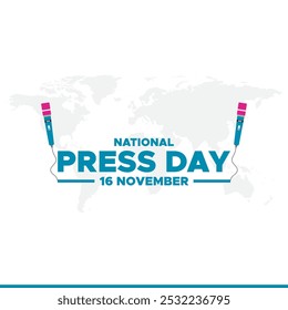 National Press Day vector, illustration. National Press Day concept  posters and banner design. National Press Day HELD ON 16 November. 