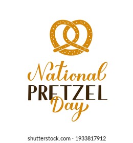 National Pretzel Day. Annual holiday on April 26. Vector template for typography poster, banner, logo design, flyer, sticker, etc. 