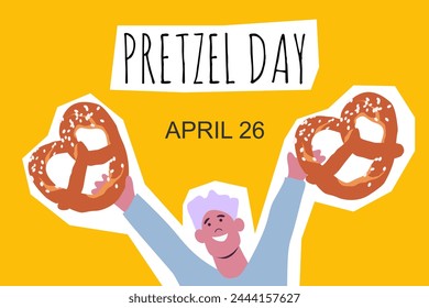 National Brezel Day Grußkarte.Vektorillustration