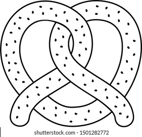 National Pretzel Day. Vector Outline Icon.