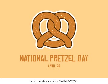 National Pretzel Day vector. Pretzel Salty pretzel vector. Salty pastry icon. Day Poster, April 26. Important day