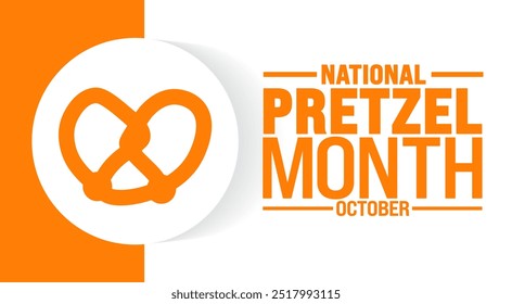 National Pretzel Month background or banner design template is observed every year in October. Holiday concept. Template for card, poster, placard, template. eps 10