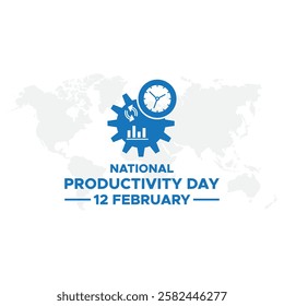 National Productivity Day background template. Perfect for banners, cards, posters, and social media . Vector design, Vector illustration of National Productivity Day social media feed template
