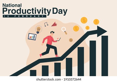 National Productivity Day design.National Productivity Day creative vector design.business growth creative design.